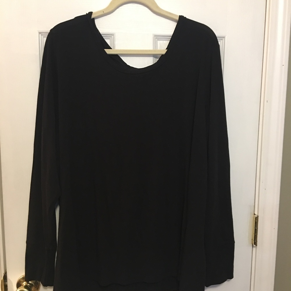 Ana Womens plus sz 3X pop over tunic top. Soft modal blend. Casual minimalist.